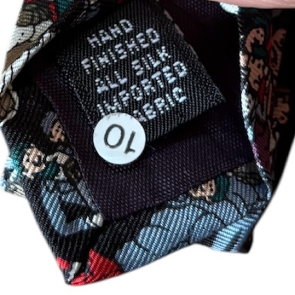 Vintage 1992 Schreter Where’s Waldo Black Patterned Silk Neck Tie EUC - Picture 4 of 7